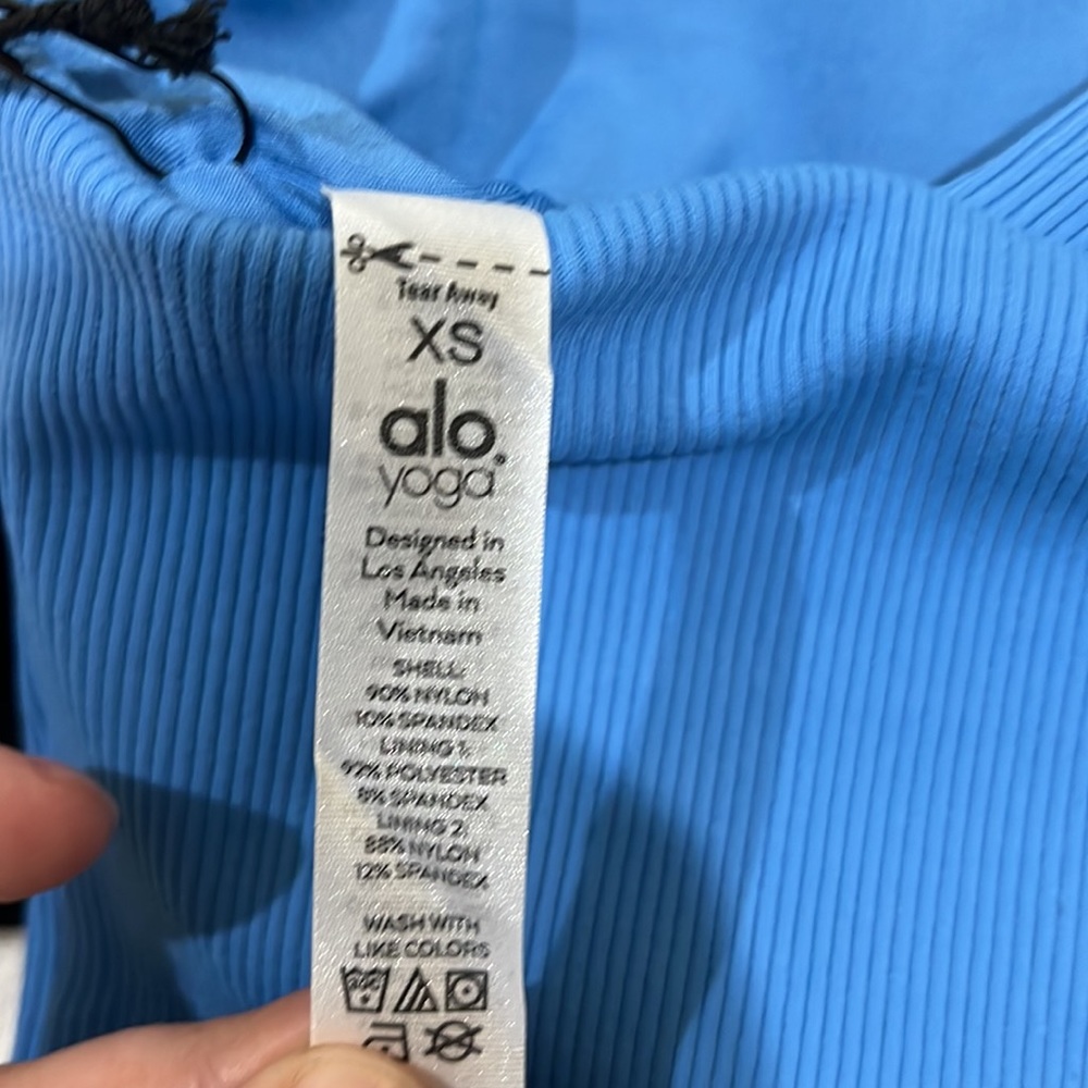 ALO Elevate Rib Tank in Caf Blue Size XS - Picture 8 of 9
